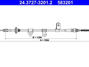 Cablu frana de parcare ATE 24.3727-3201.2 – KIA | AutoRival