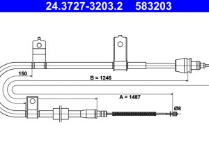 Cablu frana de parcare ATE 24.3727-3203.2 – KIA | AutoRival